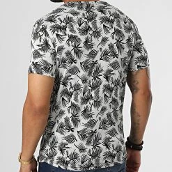 Bon marché ⌛ Tee 😍 Shirt LM458 Blanc Noir Floral de Classic Series ✨ -HautStyle Boutique classic series 329606 LM458 BEYAZ 20220727T163332 04