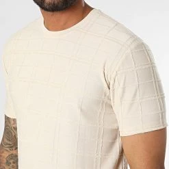 Promo 😍 Tee 🛒 Shirt A Carreaux LM369 Beige de Classic Series ✔️ -HautStyle Boutique classic series 329610 LM369 BEJ 20220728T144434 02