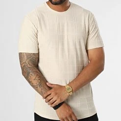 Promo 😍 Tee 🛒 Shirt A Carreaux LM369 Beige de Classic Series ✔️ -HautStyle Boutique classic series 329610 LM369 BEJ 20220728T144436 03