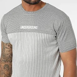 De gros 👏 Tee Shirt A Rayures LM471 Gris Clair de Classic Series 💯 -HautStyle Boutique classic series 329612 LM471 GRI 20220728T144640 02