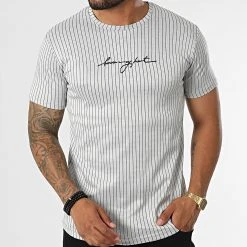 Acheter ❤️ Tee ⌛ Shirt A Rayures LM463 Gris de Classic Series 😀 -HautStyle Boutique classic series 329613 LM463 GRI 20220728T144622 03