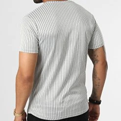 Acheter ❤️ Tee ⌛ Shirt A Rayures LM463 Gris de Classic Series 😀 -HautStyle Boutique classic series 329613 LM463 GRI 20220728T144623 04