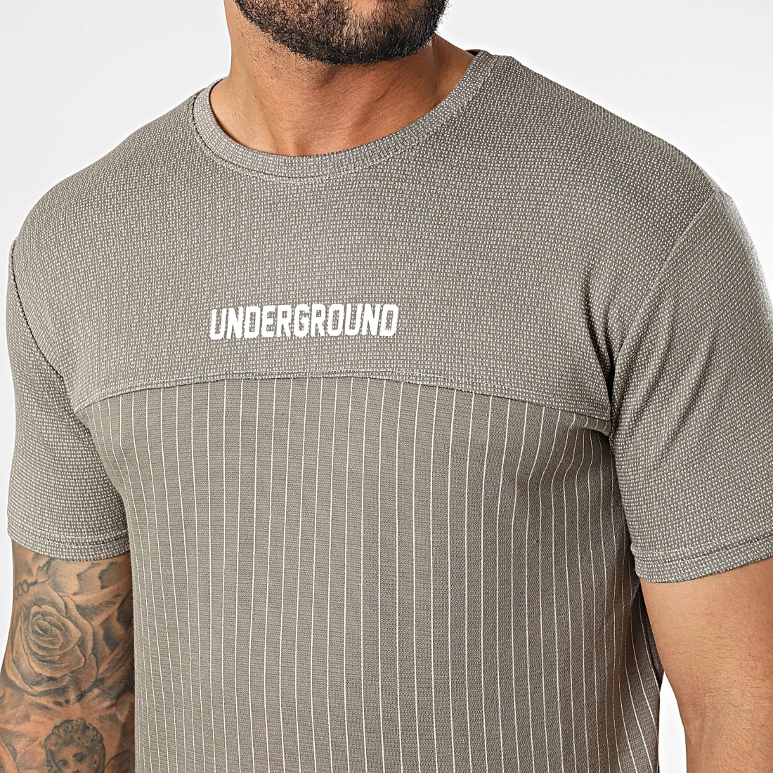 Budget 🎁 Tee 🤩 Shirt A Rayures LM471 Taupe de Classic Series ✨ 4 Budget 🎁 Tee 🤩 Shirt A Rayures LM471 Taupe de Classic Series ✨ – Image 2