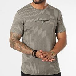 Remise 🛒 Tee Shirt A Rayures LM463 Taupe de Classic Series 🥰 -HautStyle Boutique classic series 329635 LM463 VIZON 20220728T095715 03