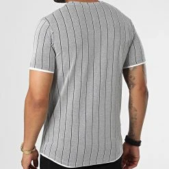 Grosses soldes 🥰 Tee ⌛ Shirt A Rayures LM277 Gris Chiné de Classic Series ✔️ -HautStyle Boutique classic series 329650 LM277 GRI 20220727T163117 04