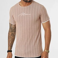 Le moins cher đ„° Tee đ Shirt A Rayures LM277 Camel Chiné de Classic Series â