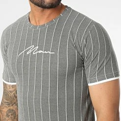 Meilleure vente 🌟 Tee Shirt A Rayures LM277 Vert Kaki Chiné de Classic Series 🌟 -HautStyle Boutique classic series 329656 LM277 HAKI 20220728T144158 02