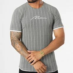 Meilleure vente 🌟 Tee Shirt A Rayures LM277 Vert Kaki Chiné de Classic Series 🌟 -HautStyle Boutique classic series 329656 LM277 HAKI 20220728T144200 03