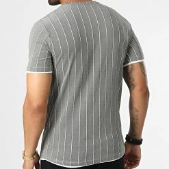 Meilleure vente 🌟 Tee Shirt A Rayures LM277 Vert Kaki Chiné de Classic Series 🌟 -HautStyle Boutique classic series 329656 LM277 HAKI 20220728T144201 04