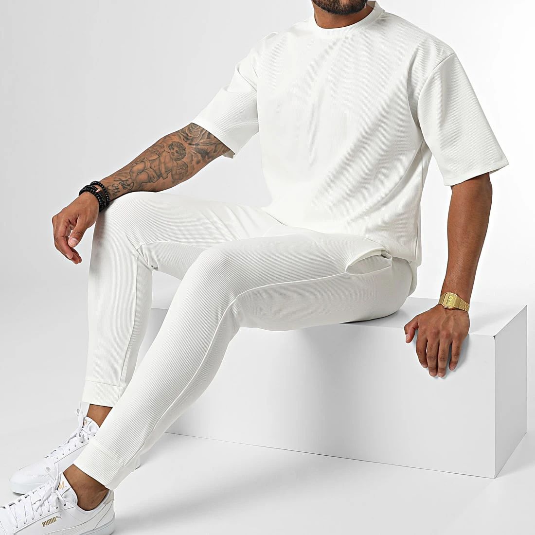Sortie 🔥 Ensemble Tee Shirt Et Pantalon Jogging MAX009 Blanc de Classic Series 🔔 3 Sortie 🔥 Ensemble Tee Shirt Et Pantalon Jogging MAX009 Blanc de Classic Series 🔔