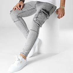 Meilleure vente 😍 Jean Slim Cargo 15357 Gris de Classic Series ✨ -HautStyle Boutique classic series 329738 15357 FUME 20221118T153633 03
