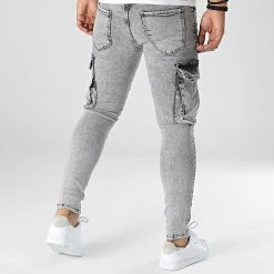 Meilleure vente 😍 Jean Slim Cargo 15357 Gris de Classic Series ✨ -HautStyle Boutique classic series 329738 15357 FUME 20221118T153634 04