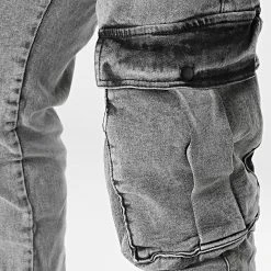 Le moins cher 👍 Pantalon Cargo Denim 15144 Gris Chiné de Classic Series ✨ -HautStyle Boutique classic series 329745 15144 FUME 20220727T152411 02