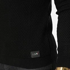 Meilleur prix 🌟 Pull Col Roulé 52303 Noir Beige Clair de Classic Series ✨ -HautStyle Boutique classic series 329825 52303 NOIR 20220728T100207 02