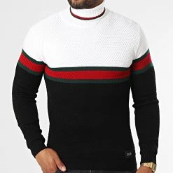 Meilleur prix 🌟 Pull Col Roulé 52303 Noir Beige Clair de Classic Series ✨ -HautStyle Boutique classic series 329825 52303 NOIR 20220728T100208 03