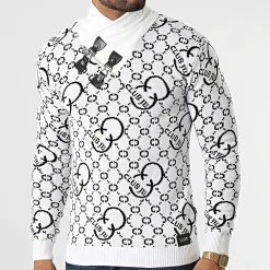 Nouveau 🥰 Pull Col Amplified 52235 Blanc de Classic Series 😉 -HautStyle Boutique classic series 330826 52235 BLANC 20220805T103021 03