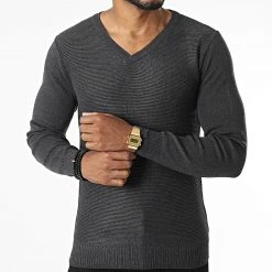 Acheter 🔔 Pull Col V G1812 Gris Anthracite de Classic Series 🛒 -HautStyle Boutique classic series 332017 G1812 DARK GREY 20220811T152524 03