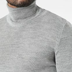 Budget ⭐ Pull Col Roulé 1406 Gris Chiné de Classic Series 🔥 -HautStyle Boutique classic series 334665 1406 GREY 20220902T162010 02