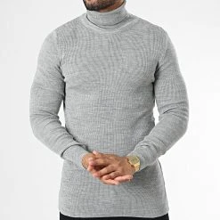 Budget ⭐ Pull Col Roulé 1406 Gris Chiné de Classic Series 🔥 -HautStyle Boutique classic series 334665 1406 GREY 20220902T162012 03