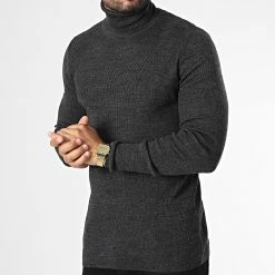 Bon marché ❤️ Pull Col Roulé 1406 Gris Anthracite Chiné de Classic Series ⌛ -HautStyle Boutique classic series 334667 1406 FUME 20220902T162121 03