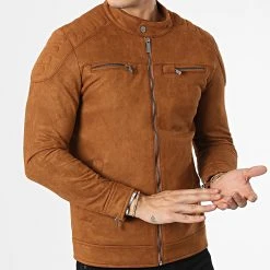 Vente flash 😉 Veste Biker Suédine 506 Camel de Classic Series 🤩 -HautStyle Boutique classic series 336575 506 TABA 20220912T155713 03