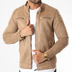 Top 10 👍 Veste Biker Suédine 506 Beige Foncé de Classic Series 😀