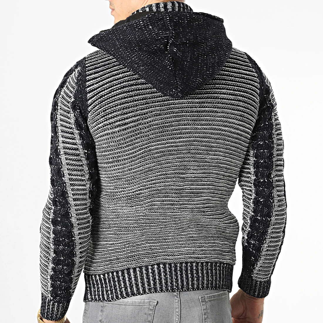 Acheter ⭐ Gilet Capuche 3002 Noir Blanc de Classic Series ✨ 6 Acheter ⭐ Gilet Capuche 3002 Noir Blanc de Classic Series ✨ – Image 4