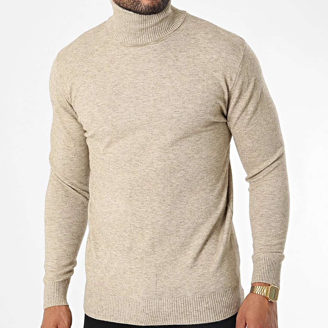 Vente flash ❤️ Pull Col Roulé 6741 Beige Chiné de Classic Series ⭐ 3 Vente flash ❤️ Pull Col Roulé 6741 Beige Chiné de Classic Series ⭐