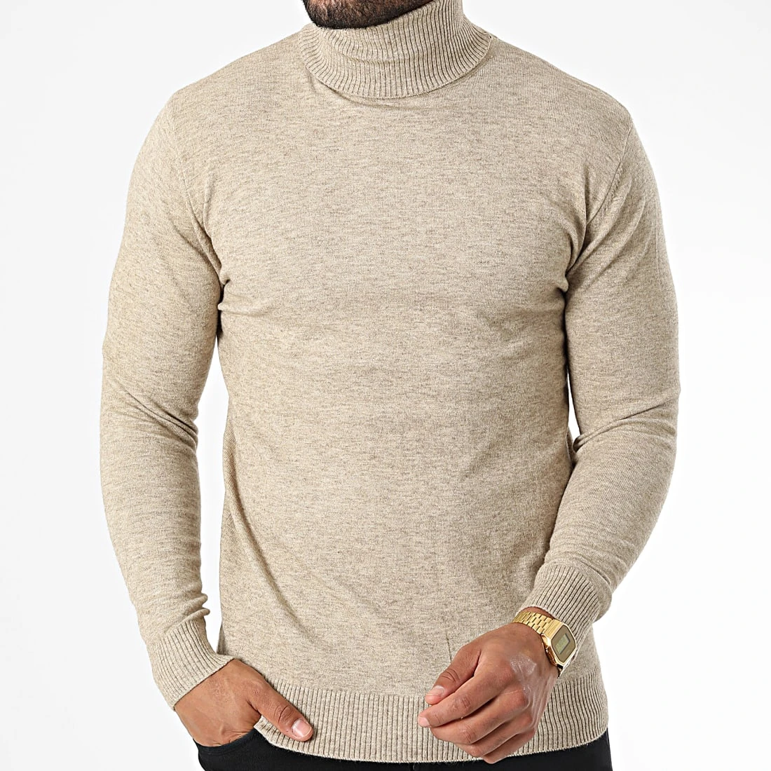 Vente flash ❤️ Pull Col Roulé 6741 Beige Chiné de Classic Series ⭐ 5 Vente flash ❤️ Pull Col Roulé 6741 Beige Chiné de Classic Series ⭐ – Image 3