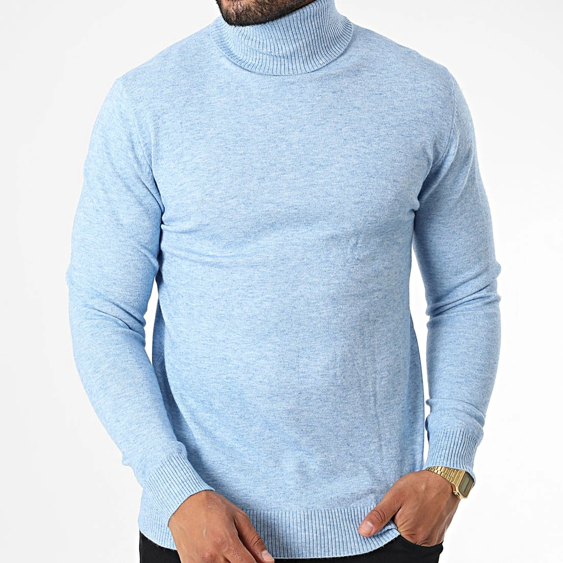 Meilleur prix ✨ Pull Col Roulé 6741 Bleu Clair Chiné de Classic Series 🎁 5 Meilleur prix ✨ Pull Col Roulé 6741 Bleu Clair Chiné de Classic Series 🎁 – Image 3