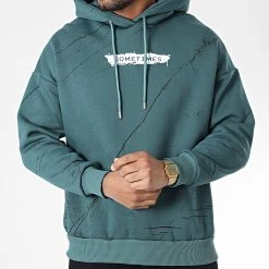 Meilleur prix ⭐ Sweat Capuche 22-K083 Vert Foncé de Classic Series 😍 -HautStyle Boutique classic series 338034 22 K083 PETROL 20220922T160657 03