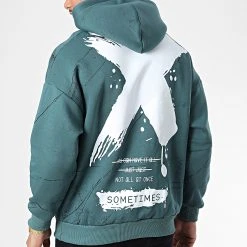 Meilleur prix ⭐ Sweat Capuche 22-K083 Vert Foncé de Classic Series 😍 -HautStyle Boutique classic series 338034 22 K083 PETROL 20220922T160659 04