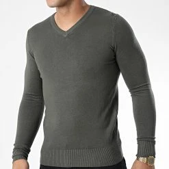 Remise 🎁 Pull J662 Vert Kaki de Classic Series ⭐