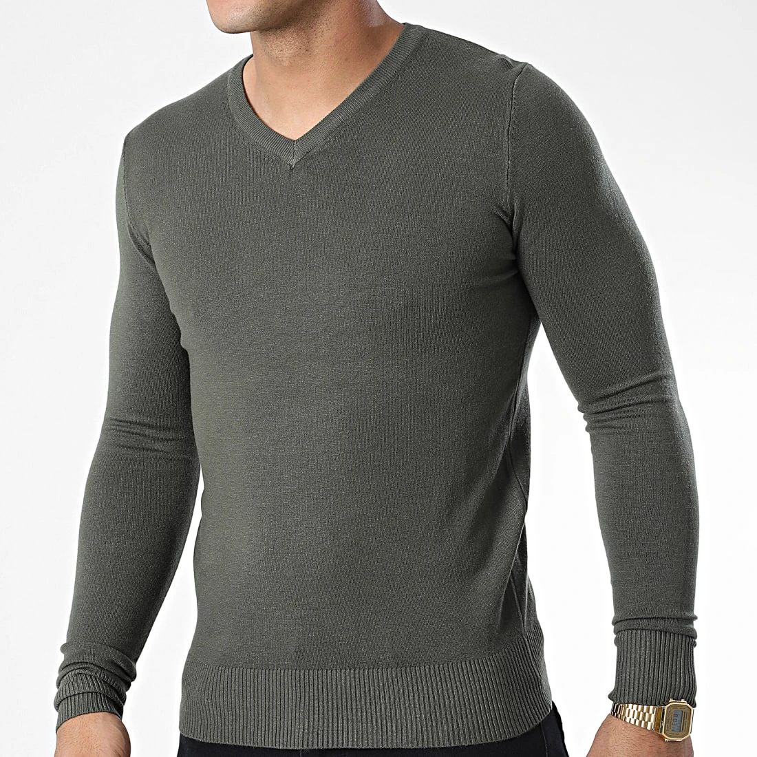 Remise 🎁 Pull J662 Vert Kaki de Classic Series ⭐ 3 Remise 🎁 Pull J662 Vert Kaki de Classic Series ⭐