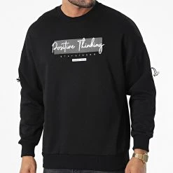 Offres ❤️ Sweat Crewneck 22-K076 Noir de Classic Series ⌛ -HautStyle Boutique classic series 338106 22 K076 SIYAH 20220922T155245 03