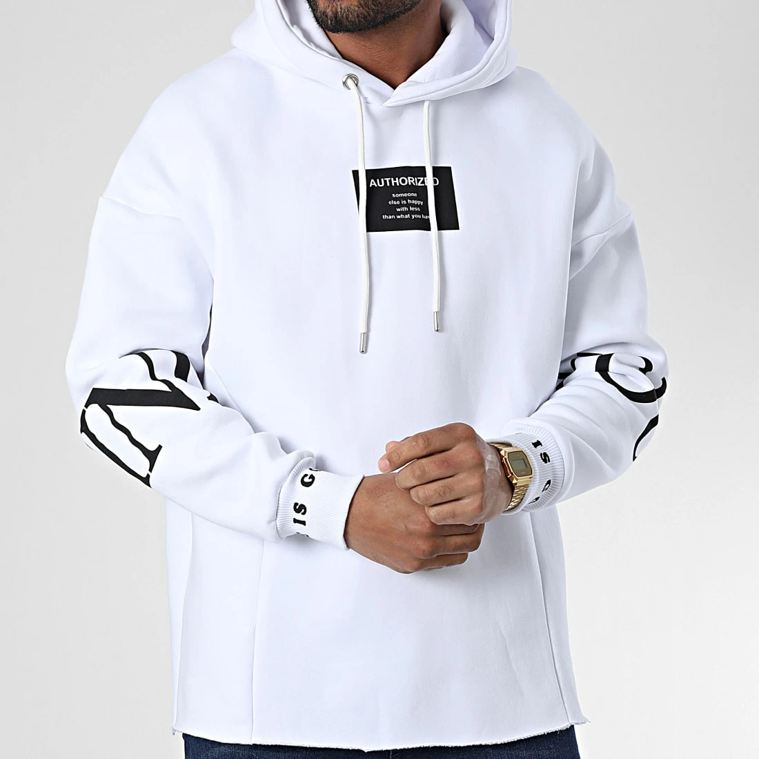 Vente flash 🎉 Sweat Capuche 22-K014 Blanc de Classic Series 👏 5 Vente flash 🎉 Sweat Capuche 22-K014 Blanc de Classic Series 👏 – Image 3