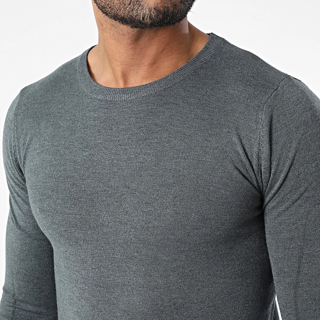 Promo 😍 Pull J661 Gris Anthracite Chiné de Classic Series 🎉 4 Promo 😍 Pull J661 Gris Anthracite Chiné de Classic Series 🎉 – Image 2