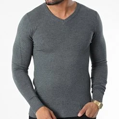 Grosses soldes 🧨 Pull J662 Gris Anthracite Chiné de Classic Series 🤩 -HautStyle Boutique classic series 338154 J662 9 20220922T152007 03