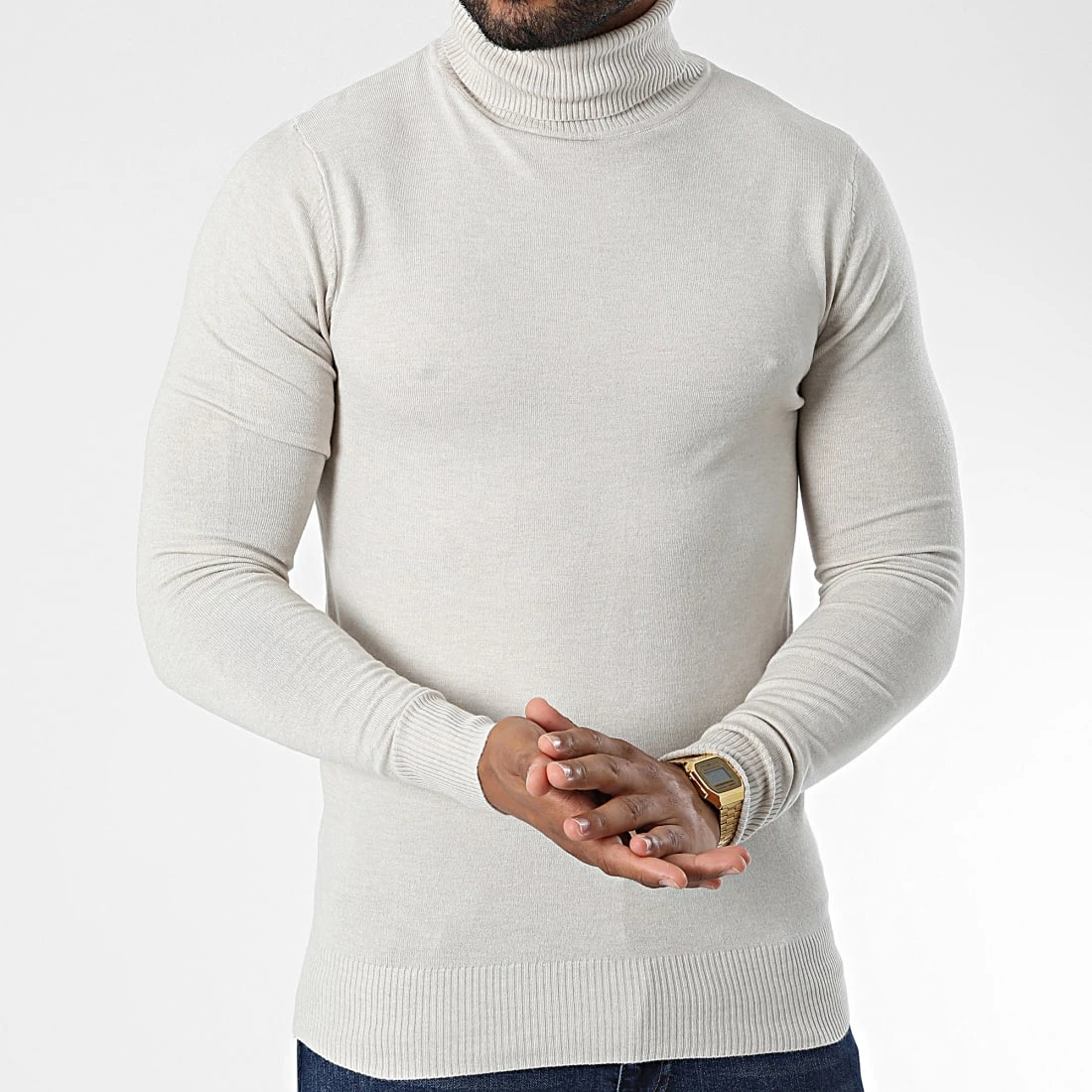 Le moins cher đ„ Pull Col Roulé J663 Beige de Classic Series â 3 Le moins cher đ„ Pull Col Roulé J663 Beige de Classic Series â