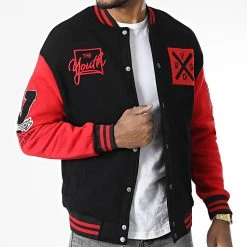 Le moins cher ✨ Veste Teddy 7422 Noir Rouge de Classic Series 👏 -HautStyle Boutique classic series 338330 7422 BLACK RED 20220926T155626 03