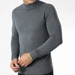 Meilleure affaire 🧨 Pull Col Cheminée 665 Gris Chiné de Classic Series 🎉 -HautStyle Boutique classic series 338486 J665 9 20220921T154459 03