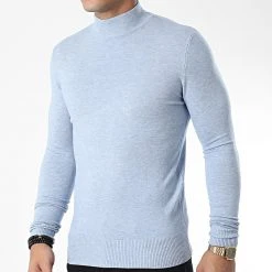 Grosses soldes 💯 Pull Col Cheminée 665 Bleu Clair Chiné de Classic Series 😍