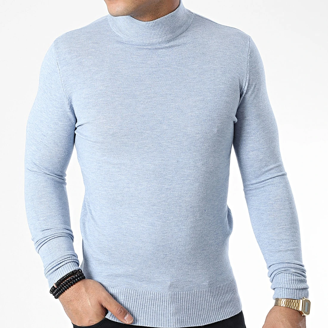 Grosses soldes 💯 Pull Col Cheminée 665 Bleu Clair Chiné de Classic Series 😍 5 Grosses soldes 💯 Pull Col Cheminée 665 Bleu Clair Chiné de Classic Series 😍 – Image 3