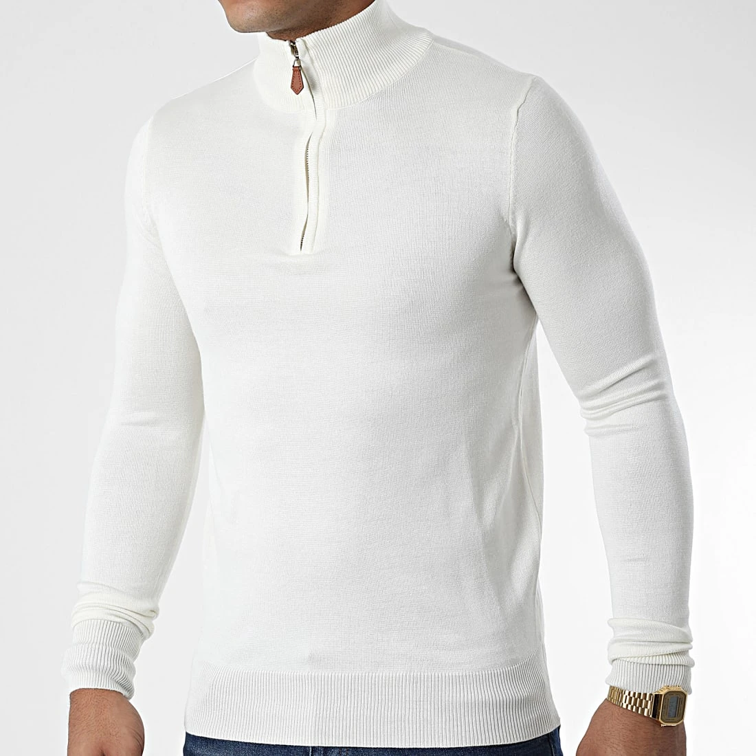 Nouveau 😍 Pull Col Zippé J666 Beige Clair de Classic Series ⌛ 3 Nouveau 😍 Pull Col Zippé J666 Beige Clair de Classic Series ⌛