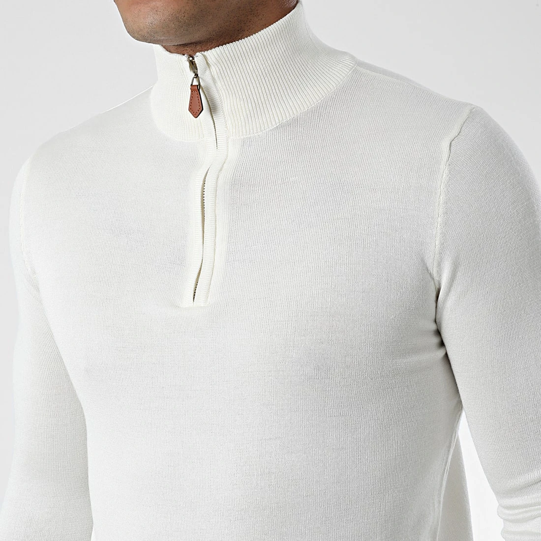 Nouveau 😍 Pull Col Zippé J666 Beige Clair de Classic Series ⌛ 4 Nouveau 😍 Pull Col Zippé J666 Beige Clair de Classic Series ⌛ – Image 2