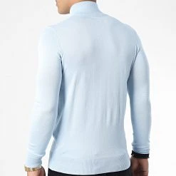 Promo ⌛ Pull Col Zippé J666 Bleu Clair de Classic Series 🔔 -HautStyle Boutique classic series 338495 J666 3 20220921T154626 04