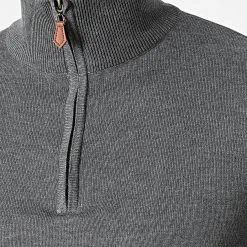 Meilleur prix ⌛ Pull Col Zippé J666 Gris Anthracite Chiné de Classic Series ✔️ -HautStyle Boutique classic series 338597 J666 5 20220921T154514 02