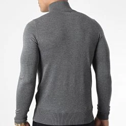 Meilleur prix ⌛ Pull Col Zippé J666 Gris Anthracite Chiné de Classic Series ✔️ -HautStyle Boutique classic series 338597 J666 5 20220921T154517 04