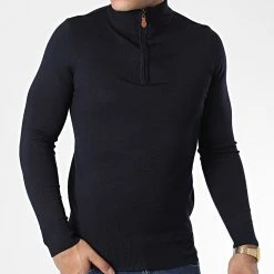 Top 10 ❤️ Pull Col Zippé J666 Bleu Marine de Classic Series ✨ -HautStyle Boutique classic series 338598 J666 8 20220921T160811 03