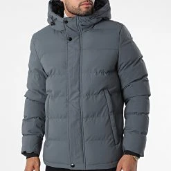 Remise 🛒 Doudoune Capuche 9353 Gris Anthracite de Classic Series ✔️ -HautStyle Boutique classic series 338607 9353 4 GREY 20220926T153042 03